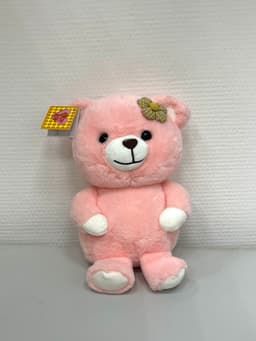 Мягкая игрушка «Мишка с цветочком» розовый 23 см