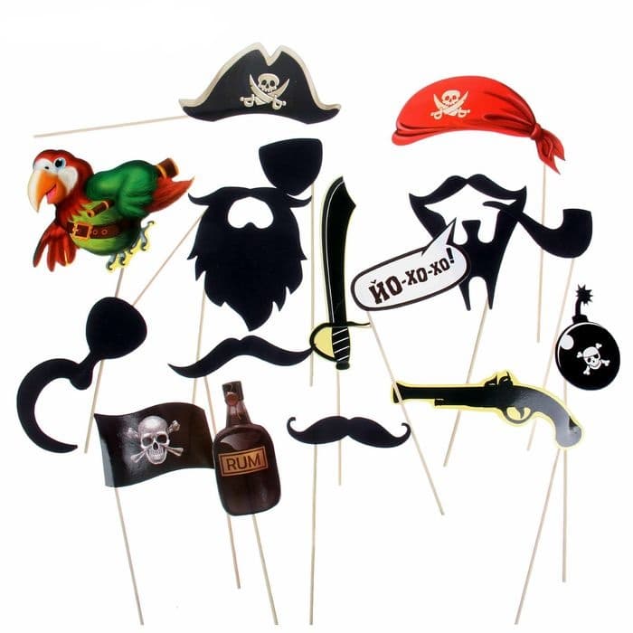 Набор фотобутафории "Пиратская вечеринка", 16 предметов