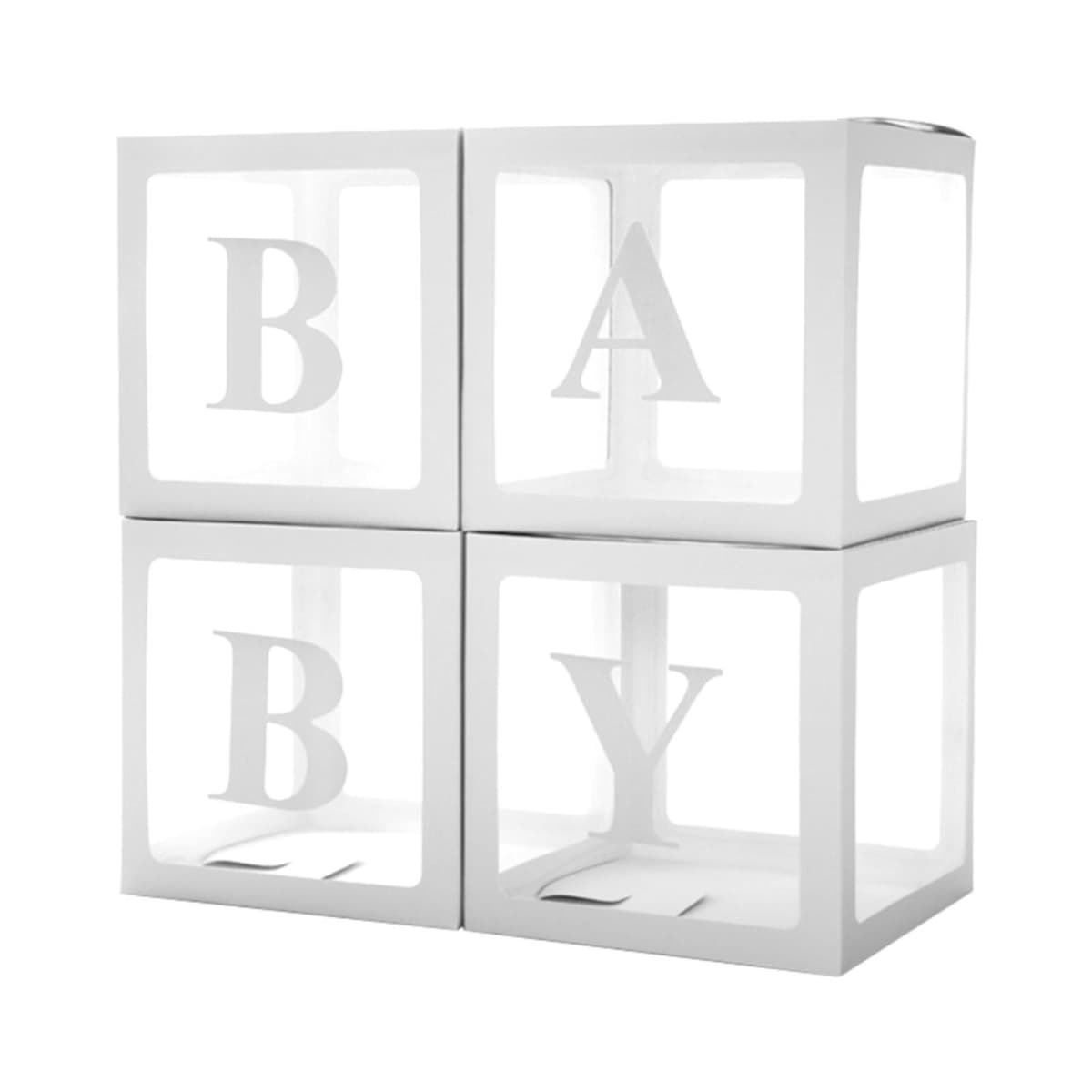Набор коробок для шаров 4 в 1 Baby, белый, 30*30*30 см
