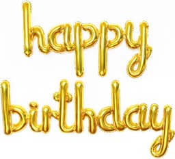 Набор шаров (17''/43 см) Мини-Надпись "Happy Birthday", Золото, 1 шт. в уп.