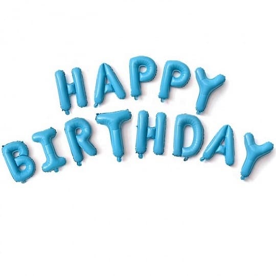 Набор шаров-букв (16"/41см) Happy Birth Day голубой