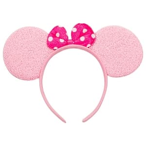 Ободок с ушками минни с бантиком в белый горох