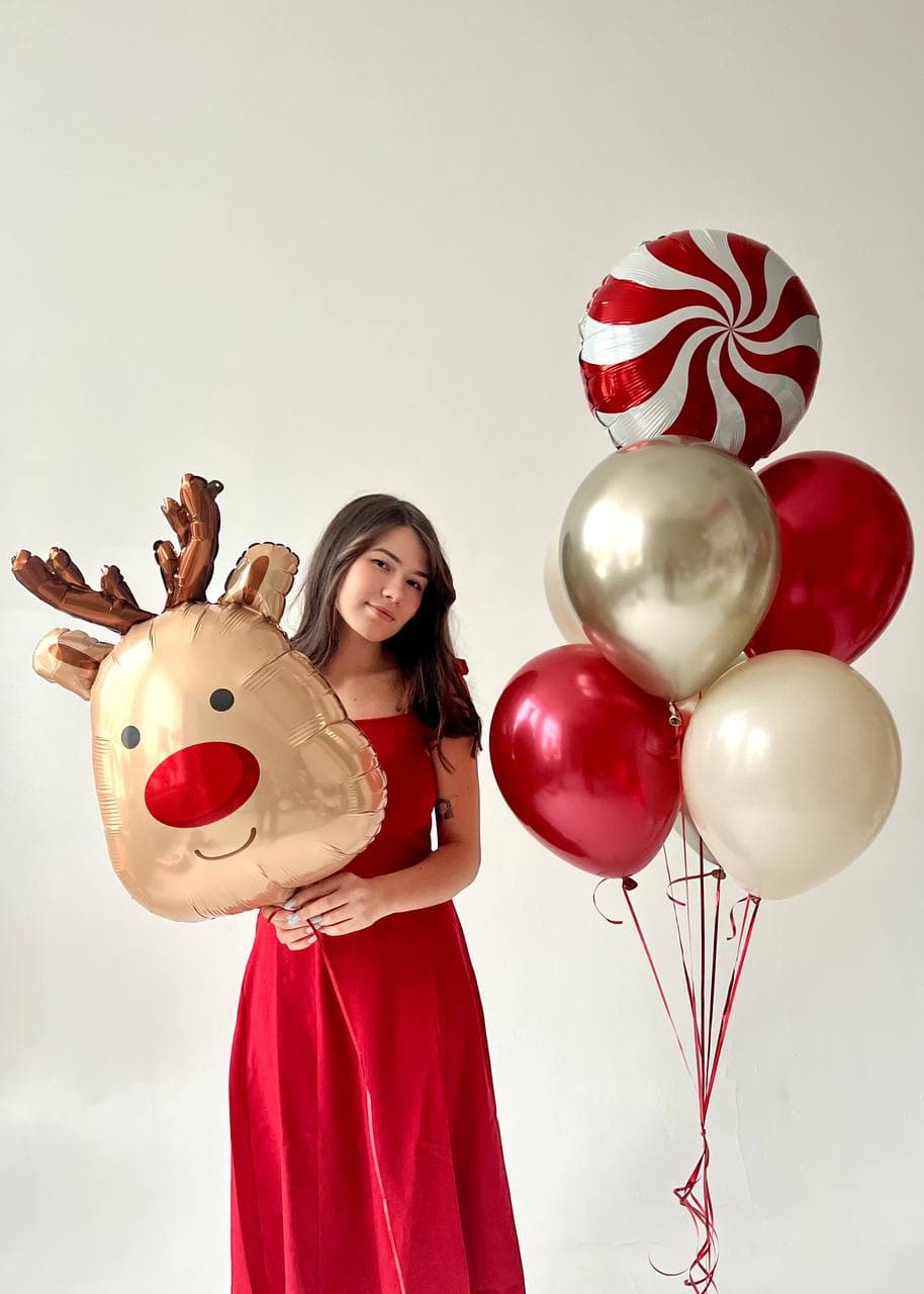 Оформление из шаров «Merry Christmas»