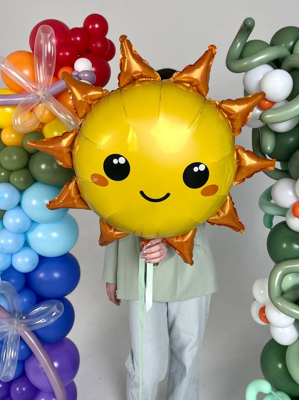 Оформление из шаров «Радуга и Полянка»