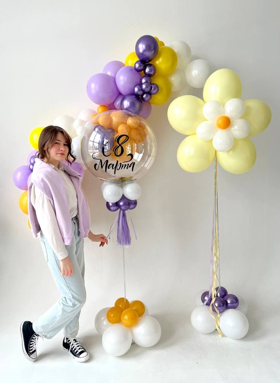 Оформление из шаров с воздухом «Веснааа»