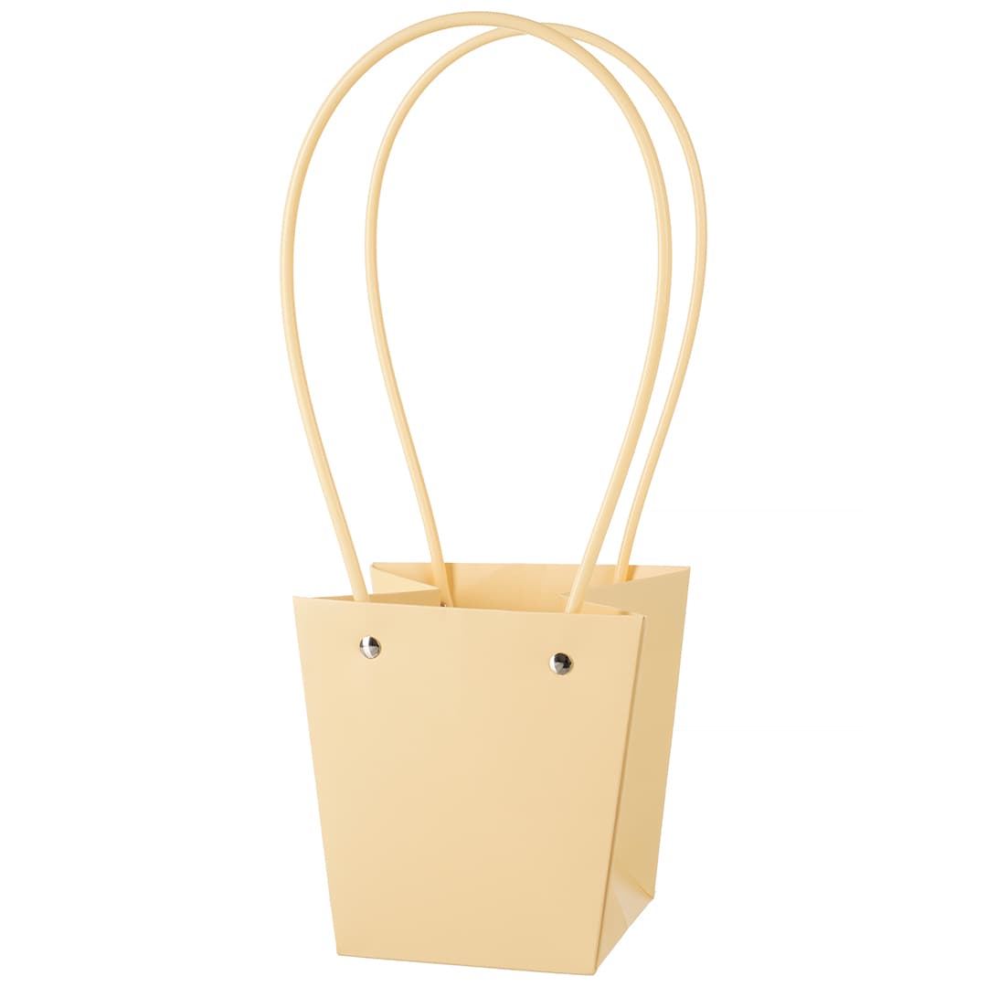 Пакет для цветов, Мастхэв, Нежная пастель, Светло-желтый, 13*9,5*9,5 см