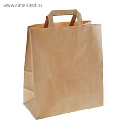Пакет крафт без печати, плоская ручка 24 х 14 х 28 см