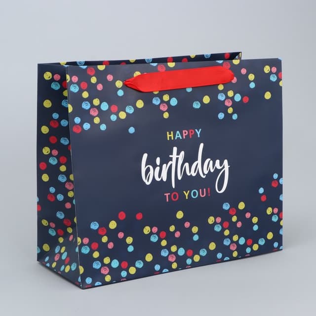 Пакет ламинированный горизонтальный «Happy Birthday», ML 27 × 23 × 11,5 см Пакет ламинированный горизонтальный «Happy Birthday», ML 27 × 23 × 11,5 см