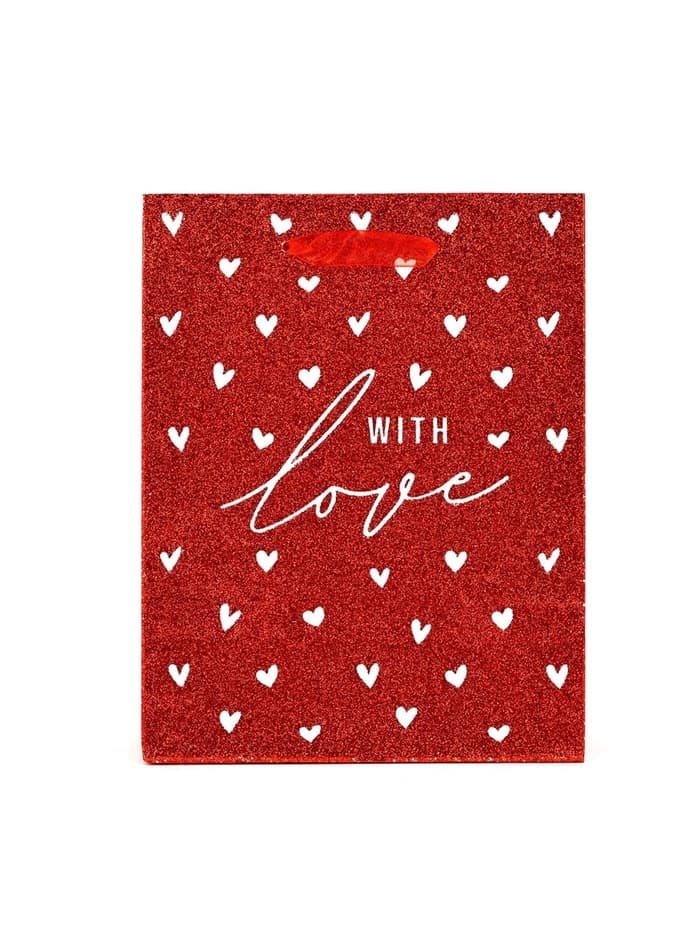 Пакет ламинированный «С любовью», глиттер, MS 18 х 23 х 10 см