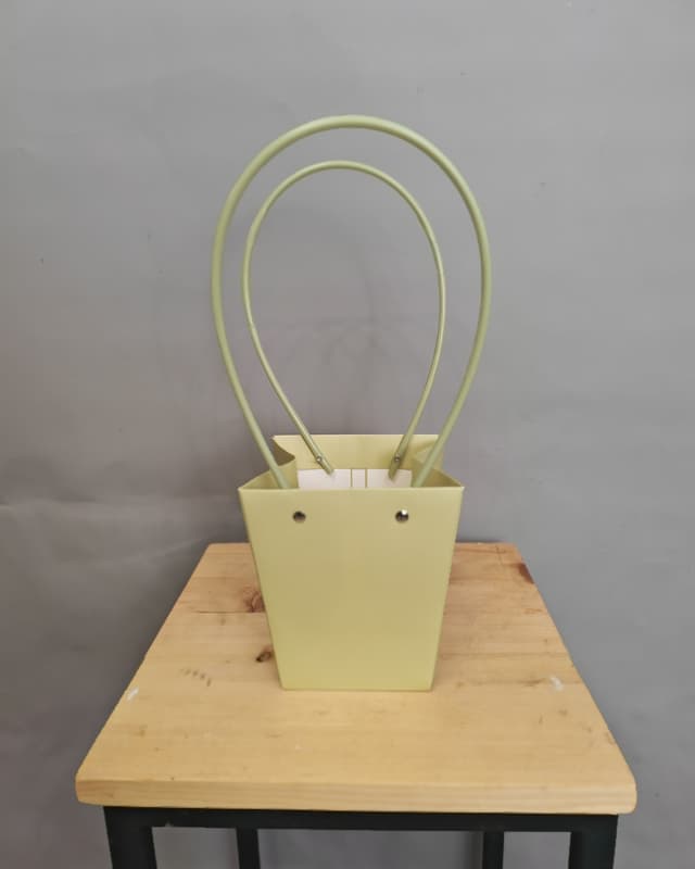 Пакет под цветы 14*13*9,5см Конус болотный с пластиковой ручкой Пакет под цветы 14*13*9,5см Конус болотный с пластиковой ручкой