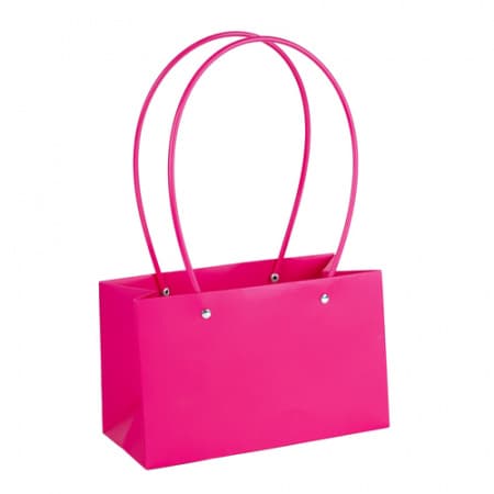 Пакет под цветы 22*10,5*13,5см Прямоугольник Фуксия с пластиковой ручкой