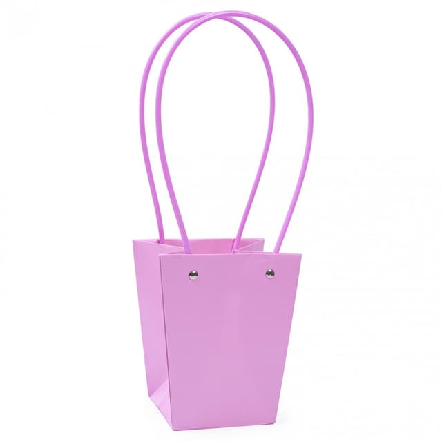 Пакет под цветы 13*9,5*15,5см Конус Светло сиреневый с пластиковой ручкой Пакет под цветы 13*9,5*15,5см Конус Светло сиреневый с пластиковой ручкой