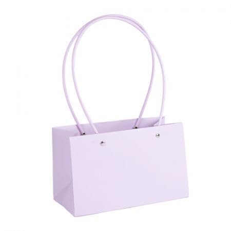 Пакет под цветы 22*10,5*13,5см Прямоугольник Светло-сиреневый пластиковой ручкой