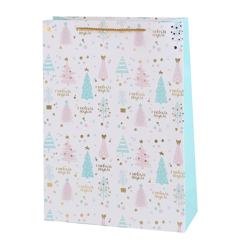 Пакет подарочный "С Новым Годом. Елочки" / 31*42*12 см