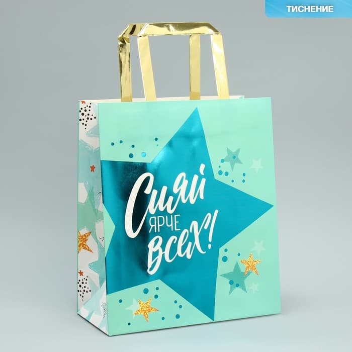 Пакет подарочный «Сияй», ML 23 х 27 х 11.5 см