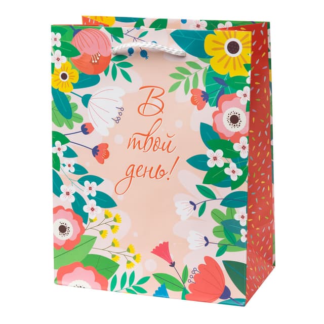 Пакет подарочный "В твой день" / 17,8*22,9*9,8 Пакет подарочный "В твой день" / 17,8*22,9*9,8