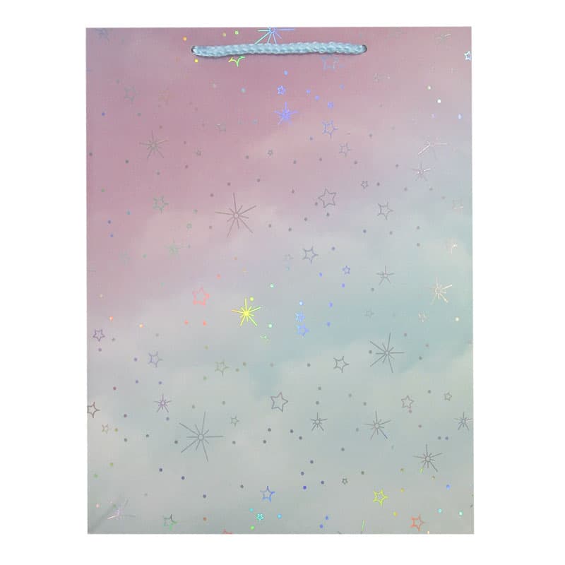 Пакет подарочный "Звездное небо", с тиснением фольгой, 26*32*12 / 1 шт /