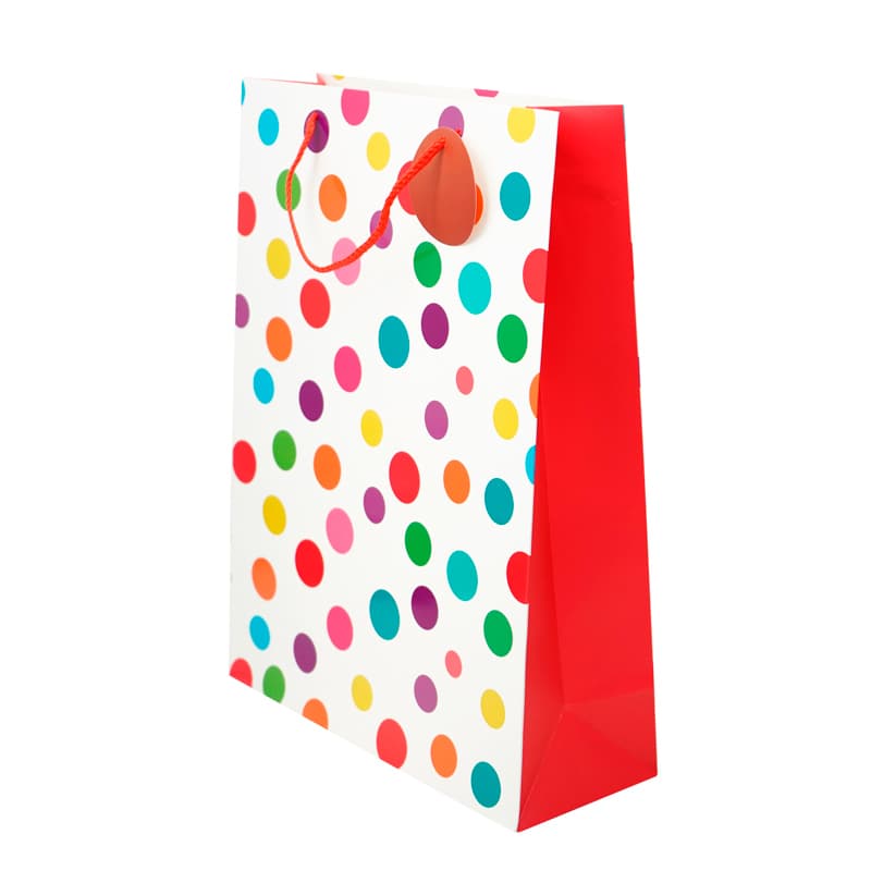 Пакет подарочный "Цветные точки" / 31*42*12 см