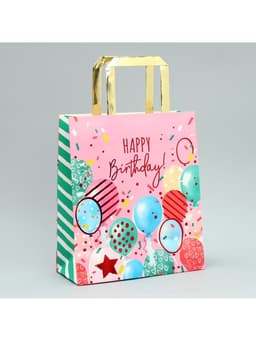 Пакет подарочный, упаковка, Happy Birthday, ML 23 х 27 х 11.5 см