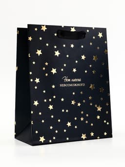 Пакет подарочный вертикальный «Нет невозможного», 18×23×10 см