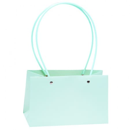 Пакет / Сумка под цветы Прямоугольник Голубой с пластиковой ручкой 22*10.5*13.5см