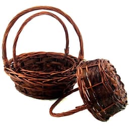 Плетеная корзина Ива коричневая круг 22*22*25 см