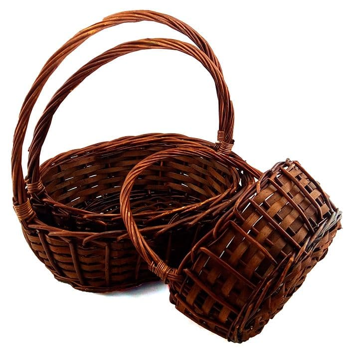 Плетеная корзина Ива коричневая овал 31,5*37*35 см