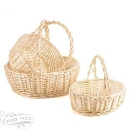 Плетеная корзина "Ива" Овал Натуральный D31*H12*32 см