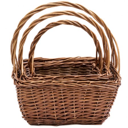 Плетеная корзина "Ива" Прямоугольник L D35*25*Н15*НН39 см