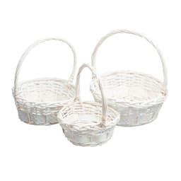 Плетеная корзина с ручкой Ива, белая 21*21*27 см