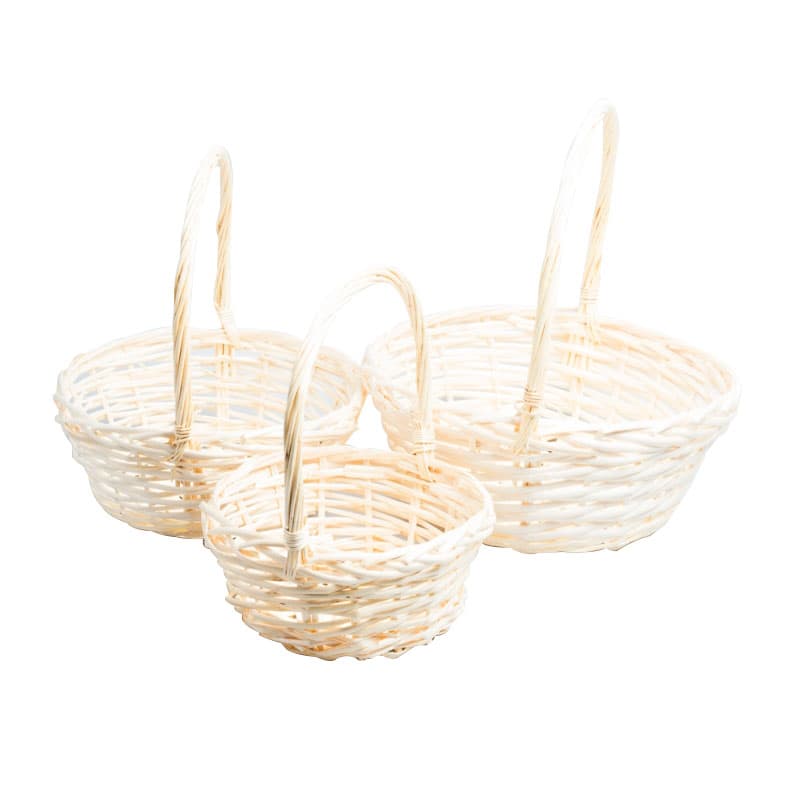 Плетеная корзина с ручкой Ива, натуральная 21*21*27 см