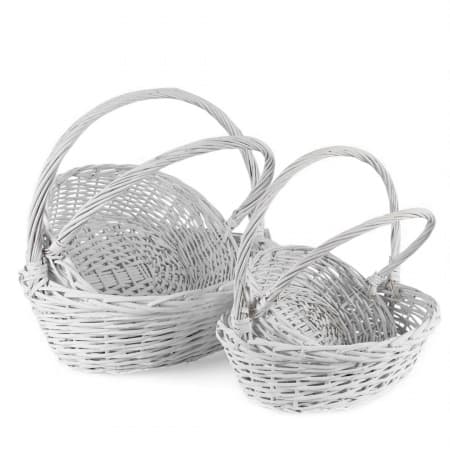 Плетеная корзина с ручкой Ива, Овал D37*32*H14HH40 см