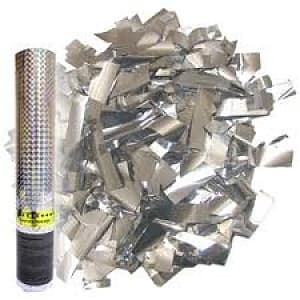 Пневмохлопушка Голография серебро 30см Пневмохлопушка Голография серебро 30см