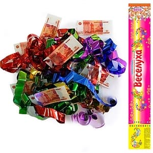 Пневмохлопушка Рубли с серпантином/60см/Веселуха Пневмохлопушка Рубли с серпантином/60см/Веселуха