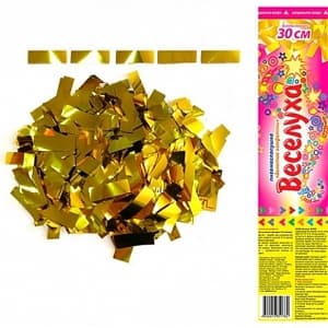 Пневмохлопушка Золотое конфетти/30см/ Веселуха Пневмохлопушка Золотое конфетти/30см/ Веселуха