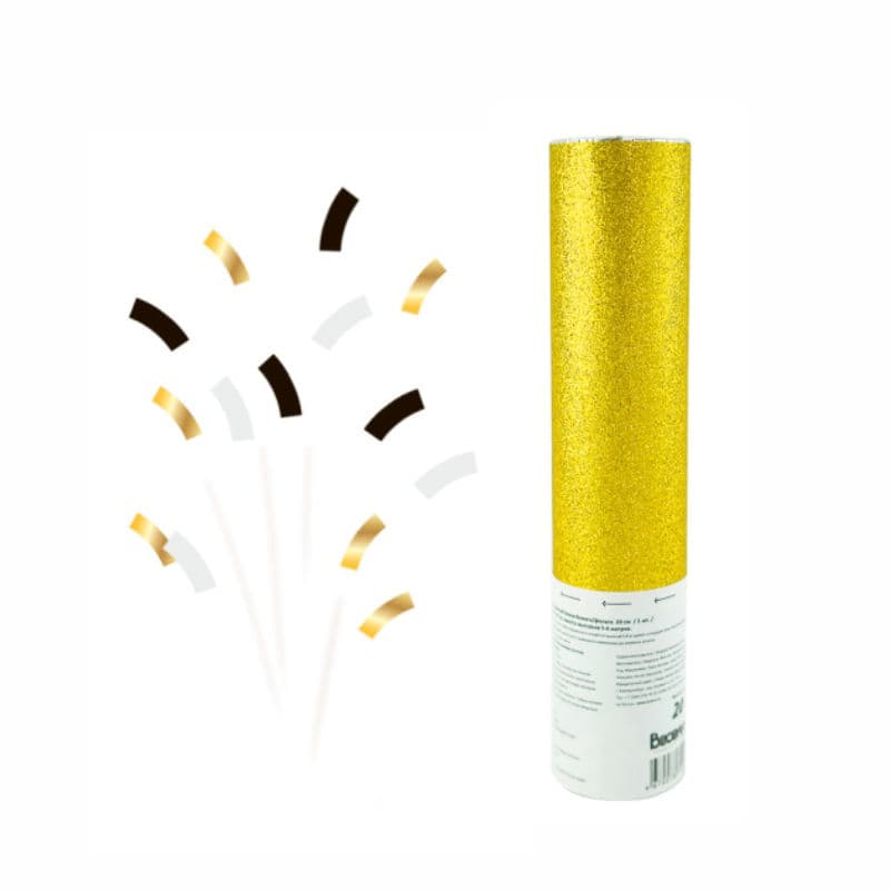 Пневмохлопушка "Золотой глиттер" Монохромный блеск бумага/фольга 20 см