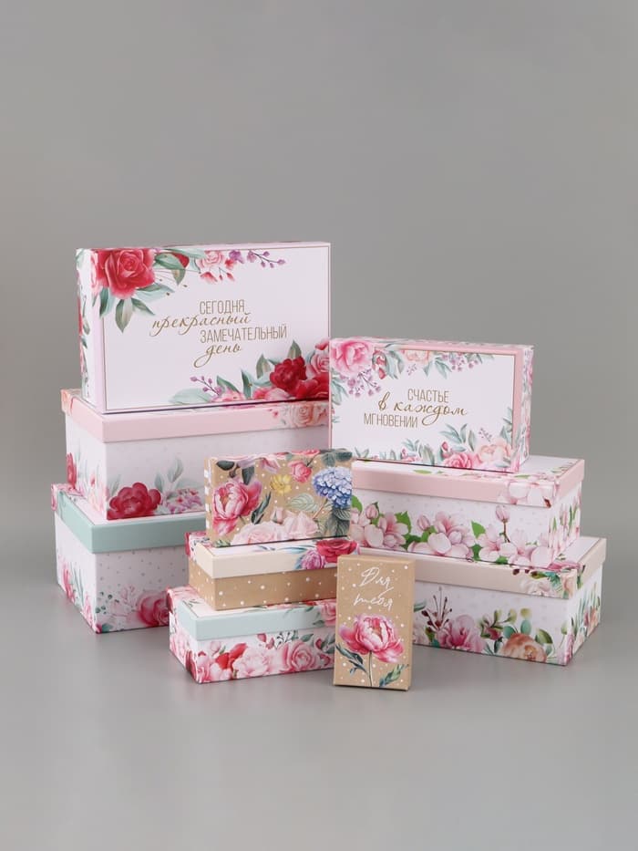 Подарочная коробка «Цветочный» , 29,5 х 18,5 х 11 см