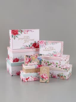 Подарочная коробка «Цветочный» , 15 х 9,5 х 6 см