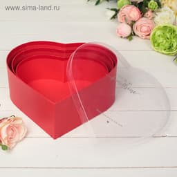 Подарочная коробка , красная M, 25 х 23 х 9 см