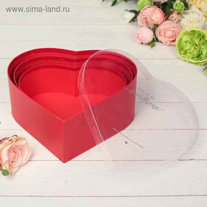 Подарочная коробка , красная S, 23×21×8 см