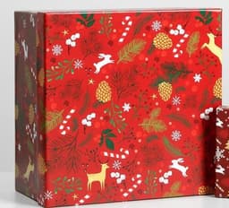 Подарочная коробка "Новогодний 2" 26,2 х 26,2 х 14 см