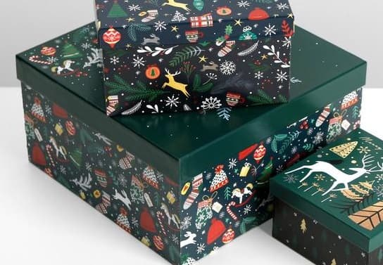 Подарочная коробка "Новогодний 2" 28,2 х 28,2 х 15 см