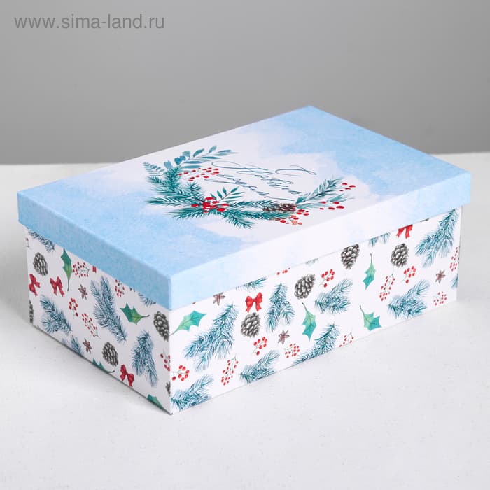 Подарочная коробка "Новогодний" 22 x 14 x 8,5 см
