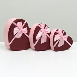 Подарочная коробка сердца, бордовый 15,5 x 14 x 6 см