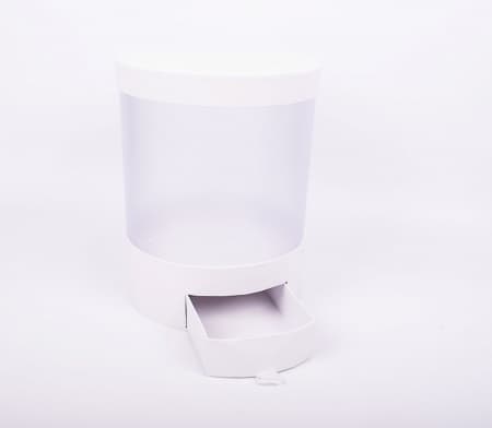 Подарочная коробка "Тубус" 21*21*26.5см. Прозрачная с ящиком Белая