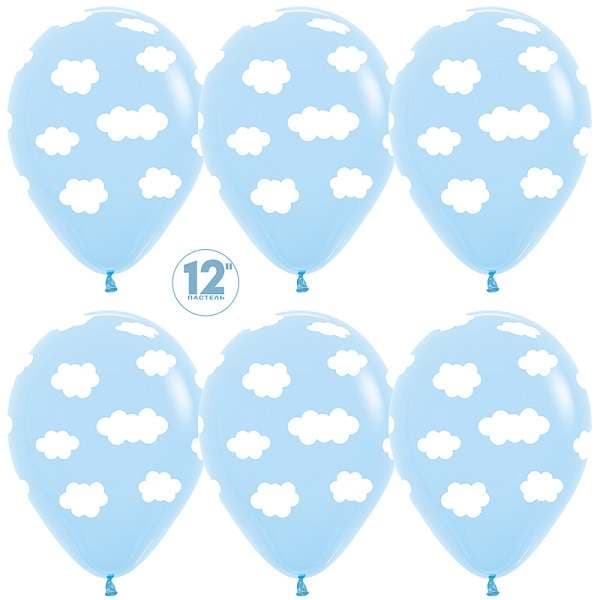 S 12 "/ 30 см Облака,светло-голубой,пастель