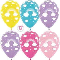 S 12 "/ 30 см Радуга в облака,ассор,пастель