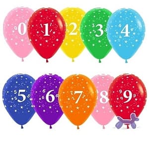 S 12" Цифра 1 Ассорти Пастель S 12" Цифра 1 Ассорти Пастель