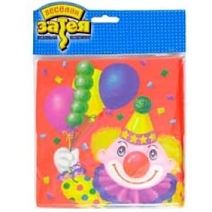 Салфетка Клоун с шарами 33см/12шт/