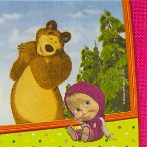 Салфетка Маша и Медведь 25см/12шт Салфетка Маша и Медведь 25см/12шт